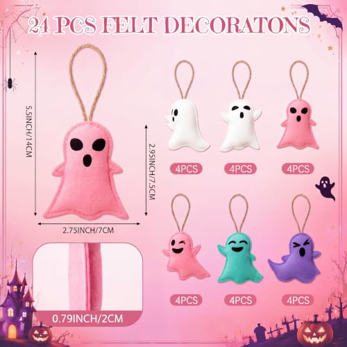 Pastel Halloween Ghost Ornaments - 24 Pack for DIY Decor & Parties - Variations of THIS listing