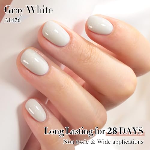 Double Rhythm 15ML Gel Polish - Sheer Gray White - Same Color, Soak Off Art Manicure