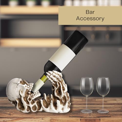 Resin Skeleton Wine Bottle Holder Gothic Tabletop Decor Gift