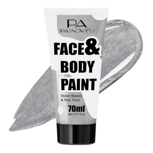 Silver Face Paint 70ml for Halloween Skeleton SFX Makeup & Cosplay