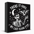 Halloween Skeleton Wood Sign - Spooky Season Home Decor for Fall & Parties