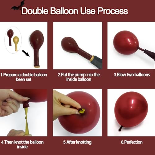Balloon Arch Kit Dark Purple Red Burgundy Black Pearl Plums for Parties - Variation of Purple Black Burgundy