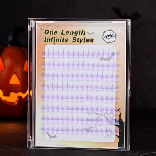 Light Purple Lash Clusters 12mm False Eyelashes for Halloween & Cosplay - 128 pcs