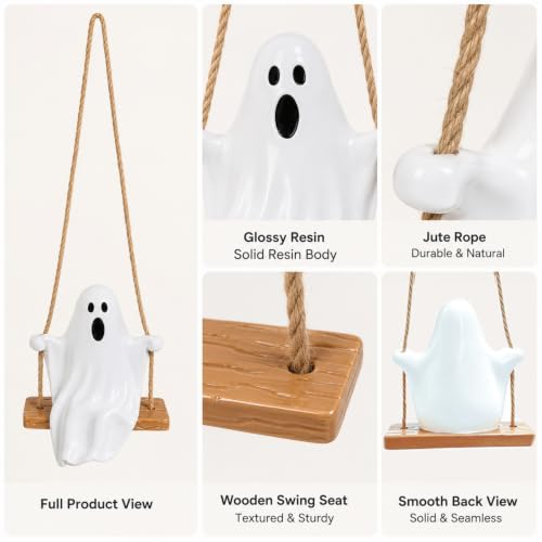 Halloween Ghost Car Ornament - Swinging Resin Hanging Decoration - Style 2