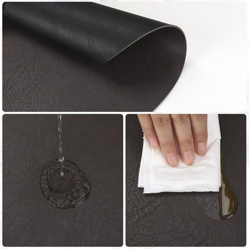 Comfoyar Faux Leather Halloween Placemats & Coasters Set of 6 - Black & Brown