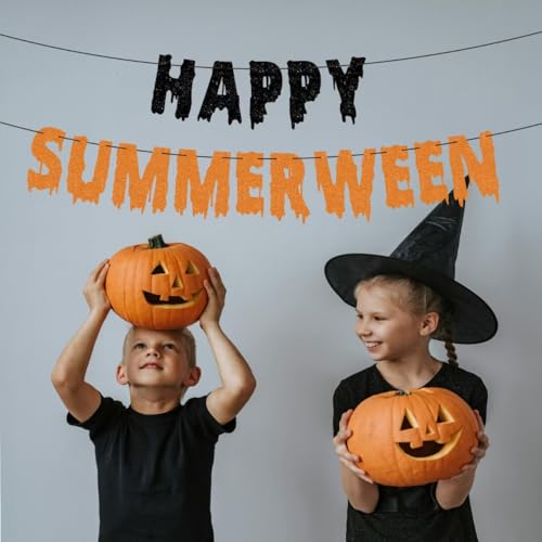 Pre-Strung Summerween Banner - Glitter Halloween & Summer Party Decorations