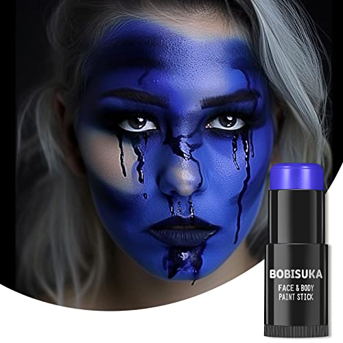 Blue Face & Body Paint Stick - Waterproof, Blendable for Halloween, Cosplay & Sports