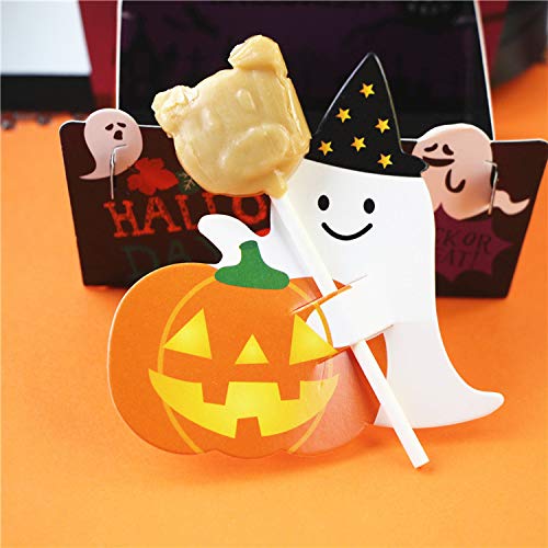 Halloween Lollipop Paper Cards - Ghost Pumpkin Design, Pack of 2, 150 Pcs