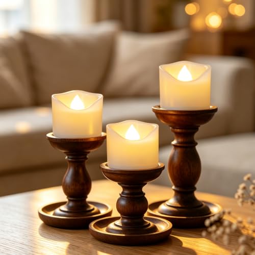 Cream White 6 Pack Flameless Votive Candles - Battery Operated, Flickering Light