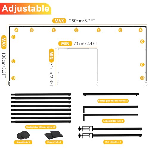 Adjustable Table Arch Stand with Clamps Black for Events and Decorations - Variation 1
