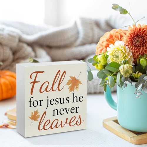 Fall Leaves Wooden Decor Box for Autumn Home & Holiday Gifts
