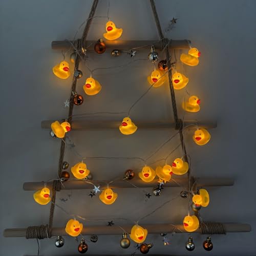 Cute Duck String Lights - 9.8ft Battery Operated Fairy Lights with 20 Warm White Ducks for Indoor Decor
