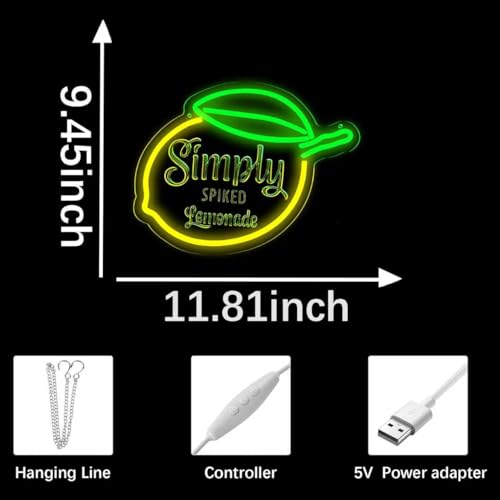 Lemonade Neon Sign Wall Decor LED Light for Kitchen Bar Party Home