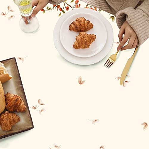 Turkey & Pumpkin Harvest Fall Thanksgiving Tablecloth - 120x60 Inches, Waterproof, Rectangular - Virtumob
