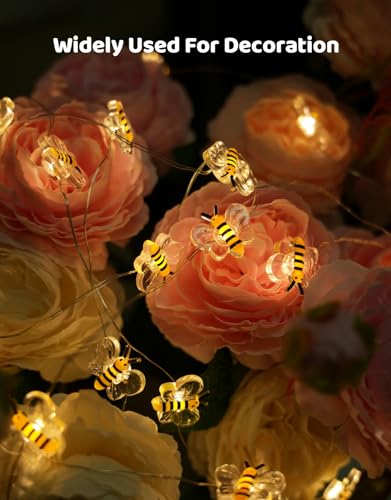 USB Bee String Lights 10Ft 30 LEDs Whimsical Honey Bee Decor - Variation of USB Bee