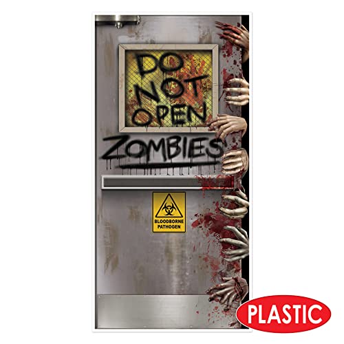 Zombie Lab Door Covers - 2 Pieces Halloween Scary Haunted Door Decor - 5ft x 30in Variation of Halloween / Zombies Lab