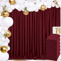6Pcs Burgundy Polyester Backdrop Curtains 30ft x 8ft for Weddings & Parties - Variation of THIS listing