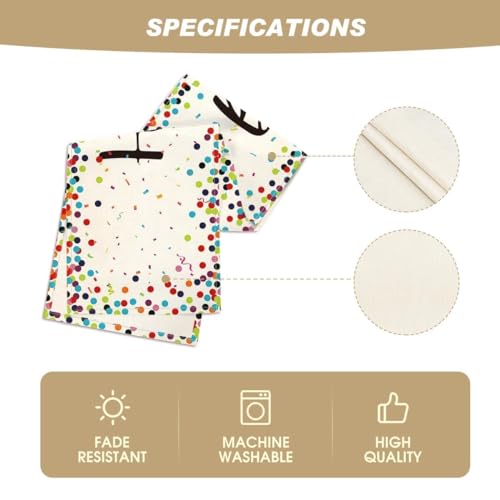Polka Dot Beige Happy Birthday Table Runner 13 x 72 Inches Pack of 3