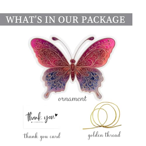 Butterfly Christmas Ornaments Set - Handmade Acrylic Wall Decor & Holiday Gift