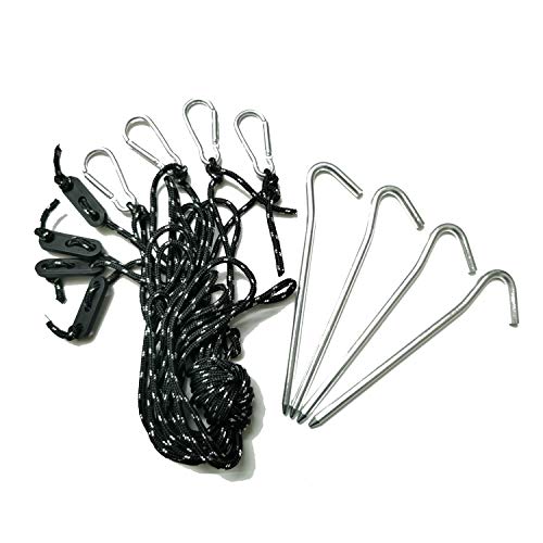 12 Pack Heavy Duty Aluminum Stakes & 6.5ft Tethers Tie Down Rope for Outdoor Decor - Variation 12