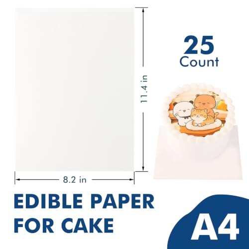 Edible Frosting Sheets 25pcs A4 Food-Grade Cake Decoration Printable