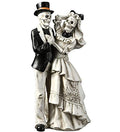 Halloween Skeleton Bride and Groom Decoration - 11 Inch Black & White