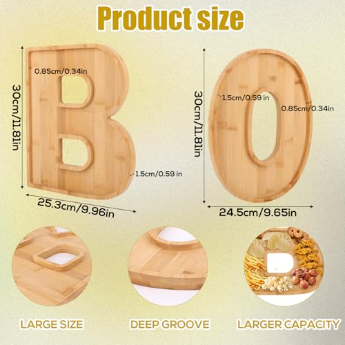 Halloween Charcuterie Boards Set of 3 - Wooden Snack Trays for Party Food