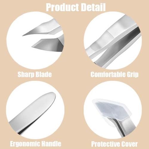 2 Pack Mini Cuticle Cutter, Small Cuticle Trimmer for Manicure and Pedicure, Professional Nail Kit Cuticle Nippers Portable Hangnail Clippers Remover Tweezers for Man Woman, Silver