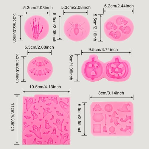 Halloween Silicone Mold 7-Piece Set for Cake & Candy Decoration Halloween Style