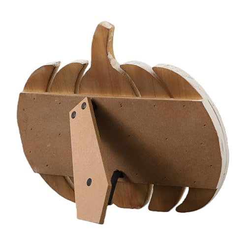 White Rustic Pumpkin Table Decor with Stand & Clip - 8x10 Inch - Fall & Holiday Decor
