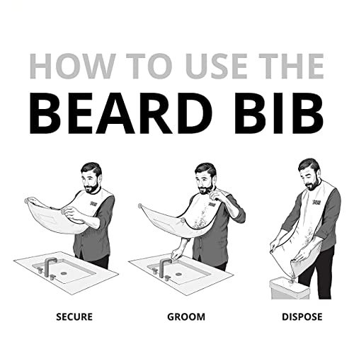Beard King Beard Bib Apron Lite Version - Black, As Seen on Shark Tank - Grooming Gift for Men