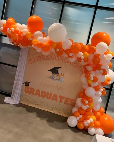 Orange and White Balloon Arch Kit - 144 pcs for Party Decorations
