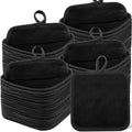 Reusable Makeup Remover Pads - 32 Black Microfiber Cloths, 5x5 Inches - Gentle & Eco-Friendly