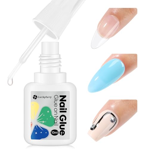 Strong Nail Glue - 10ML, Fast-Drying, Long-Lasting Adhesive for Fake Nails & Decor - Luckyfairy