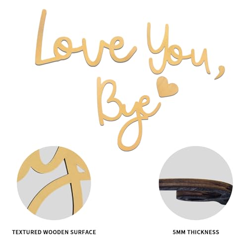 Large Gold Love You Bye Sign - Heartfelt Wall Decor for Entryway - Variation: Style 1-Gold