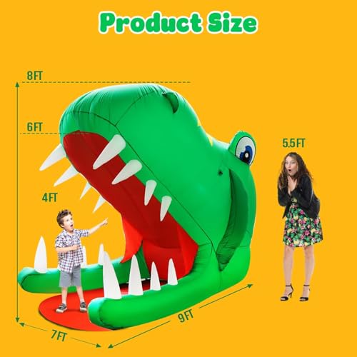 8FT Tall Halloween Dinosaur Inflatable with LED Lights Outdoor Decoration