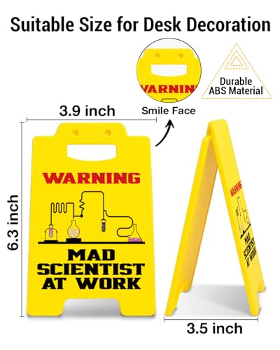 Funny Mad Scientist Warning Sign - Halloween Science Lab Decor - Color B