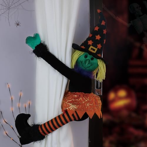 Halloween Witch Tree Topper - Black & Orange Plush Decor for Fall & Halloween - Variation of Halloween