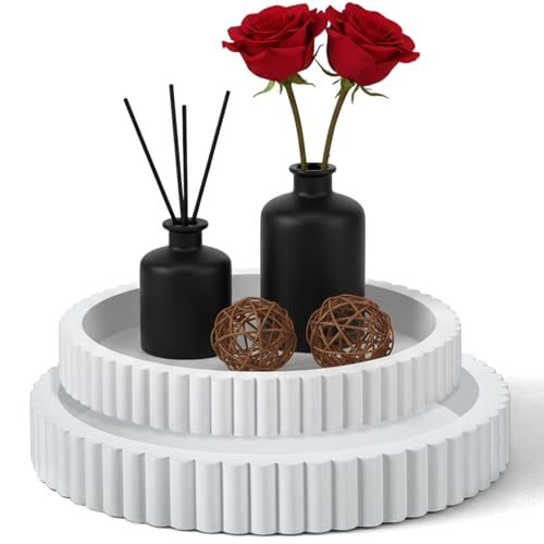 Wooden Decorative Trays 2-Piece Set for Coffee Table Home Decor