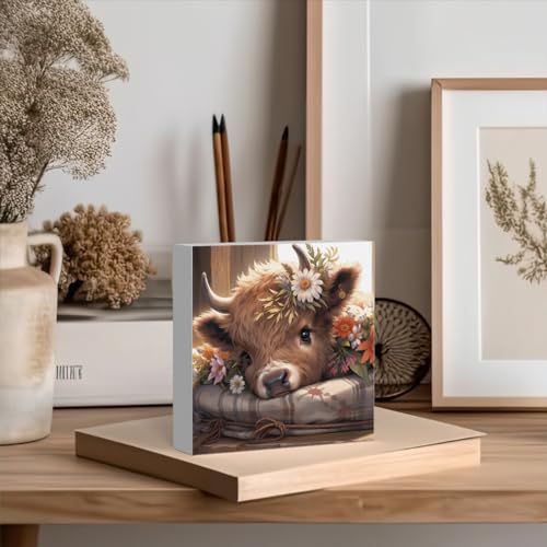 Highland Cow Wooden Sign - Western Rustic Nursery & Home Decor - Cow11