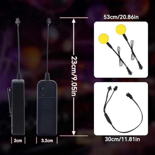 Electroluminescent EL Panel Eyes - Yellow, 30mm Round Neon Glowing Lights - DIY Decoration