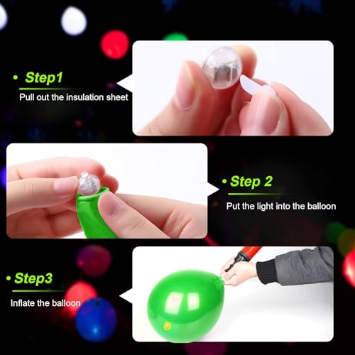 Green Balloon Light Set - 50 PCS Mini LED Lanterns with Loop - Flash Variant