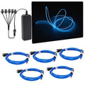 EL Wire Neon Lights 1M Light Blue - 5 in 1 Electroluminescent EL Wires Set for Holiday Party DIY Decoration