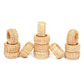 12 Pack Rattan Napkin Rings Set - Natural Elegant Decor for Dining Table - Brown Variation