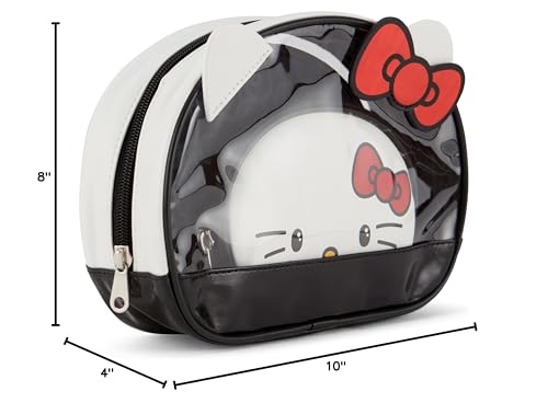 Hello Kitty Cosmetic Case Set - Girls, Boys, Teens, Adults - Officially Licensed Hello Kitty Travel Cosmetic Case 3 Piece Set (Clear Black)