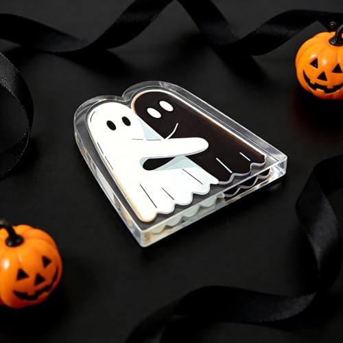 Halloween Ghost Acrylic Decoration - Heartwarming Embrace, Transparent Variation