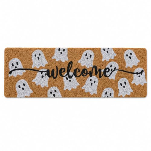 Halloween Ghost Welcome Door Mat 48x16 Inch Non Slip Front Entrance Rug - Variation: Ghost