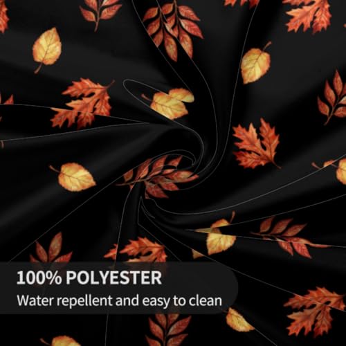 Halloween Round Tablecloth 60 Inch Spooky Pumpkin Leaves Water-Resistant Decor
