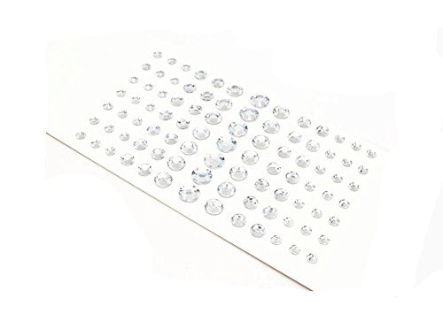 Self-Adhesive Rhinestone Stickers for Makeup and Crafts - Silver, 91PCS
