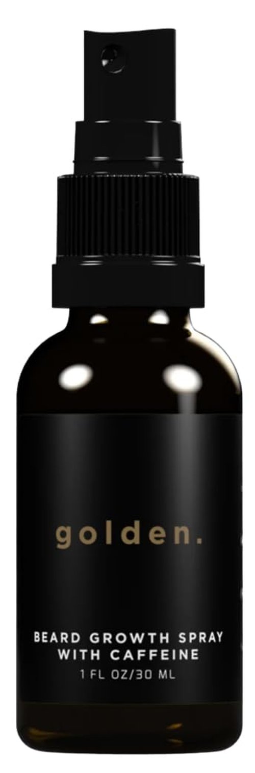 Golden Grooming Beard Growth Spray – Natural Biotin & Vitamin E Formula to Boost Beard Growth, Thickness & Strength (Single)